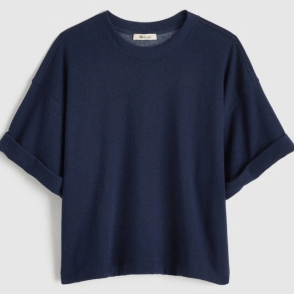 Madewell Deep Blue Crew Neck Top
